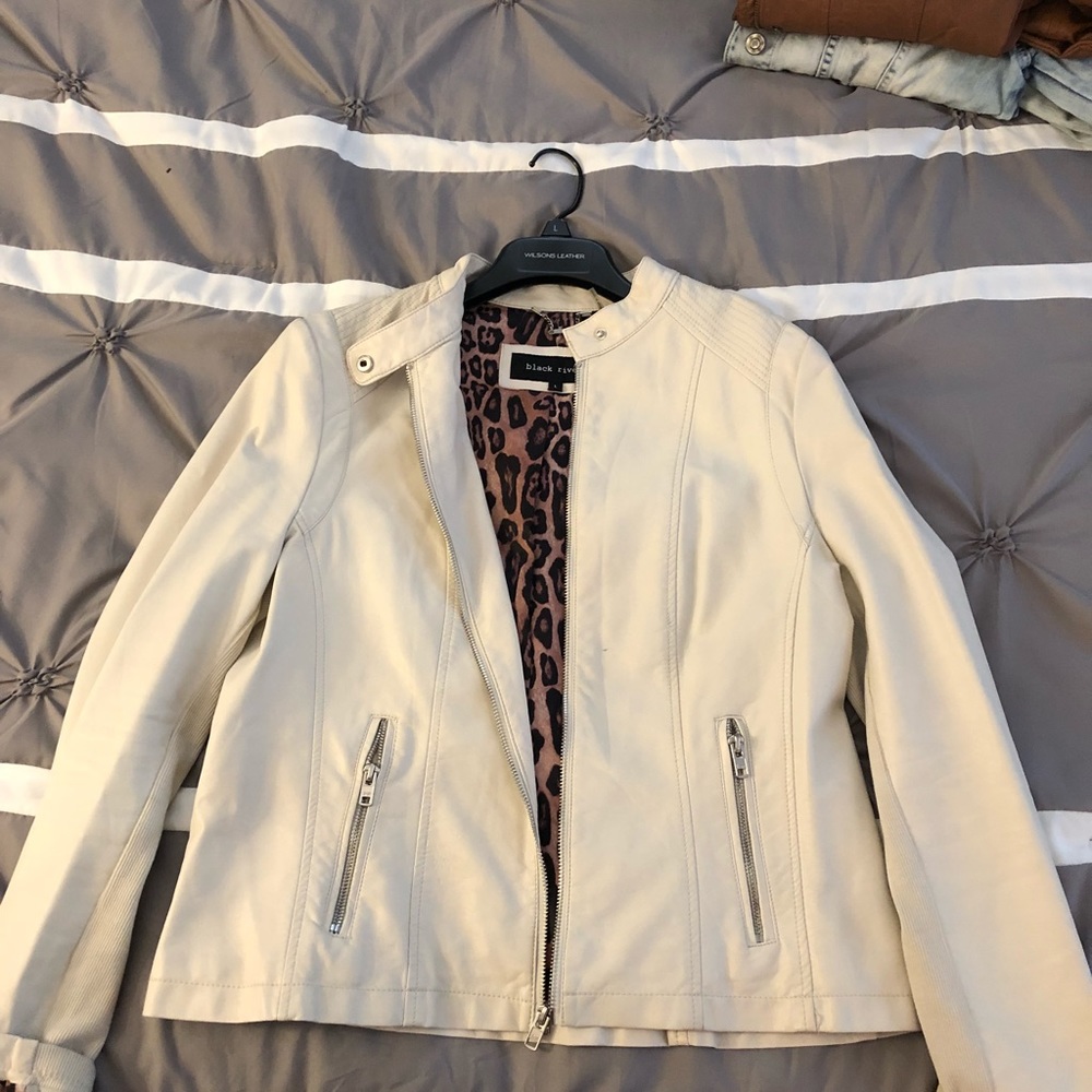 White faux leather jacket-Wilson’s leather